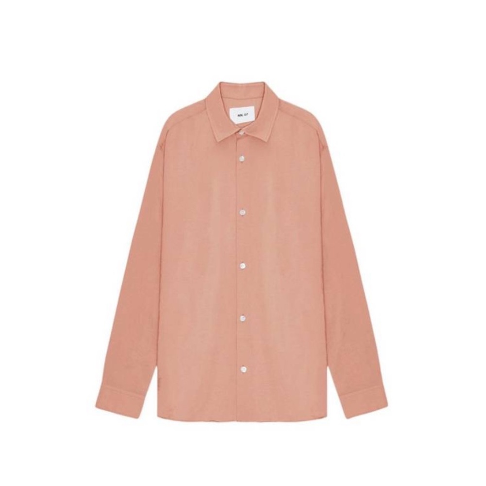 NN07 Freddy 5971 Lightweight Button Down Shirt Coral Pink Size Large